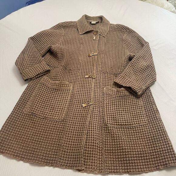 Den Dori’s Closet Brown Waffle Knit Lagenlook Cardigan Jacket Size Small - Picture 1 of 10